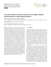 Deep Desiccation of Soils Observed by Long-Term High-Resolution Measurements on a Large Inclined Lysimeter