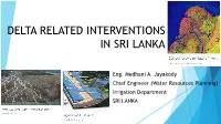 Delta Related Interventions in Sri Lanka