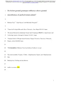 Do Below-Ground Genotypes Influence Above-Ground Microbiomes Of