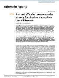 Fast and Effective Pseudo Transfer Entropy for Bivariate Data-Driven
