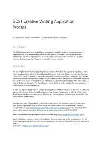 GDST Creative Writing Application Process