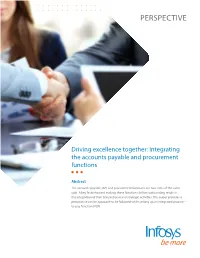 Integrating the Accounts Payable and Procurement Functions