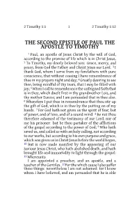 The Second Epistle of Paul the Apostle to Timothy