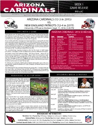 Week 1 Game Release