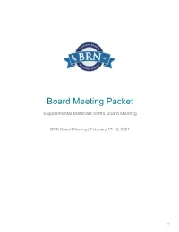 Board Meeting Materials Per the 3/16 Revision of the Licensing Examination Passing Standard EDP-I-29 Document
