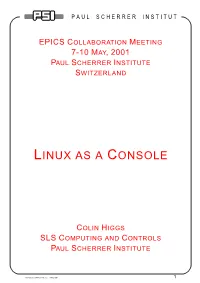 Linux As a Console