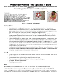 Prostart Best Practices – Year 1 Standard 9 – Fruits