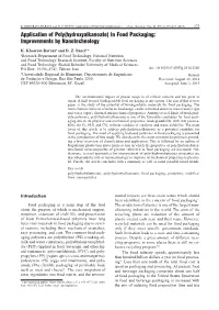 Application of Poly(Hydroxyalkanoate) in Food Packaging: Improvements by Nanotechnology