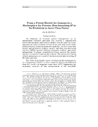 Benchmarking IP in Its Evolution to Asset Class Status