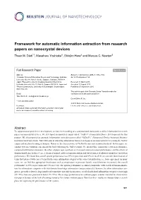 Framework for Automatic Information Extraction from Research Papers on Nanocrystal Devices