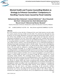 Mental Health and Trauma Counselling Module As Strategy to Enhance Counsellors’ Competency in Handling Trauma Cases Caused by Flood Calamity