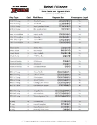 Rebel Alliance TM Point Costs and Upgrade Slots Version 1.3 - Wave 3 Update