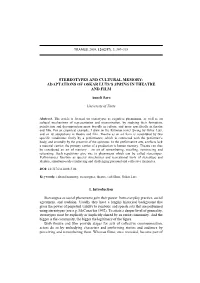 Stereotypes and Cultural Memory: Adaptations of Oskar Luts's Spring in Theatre and Film