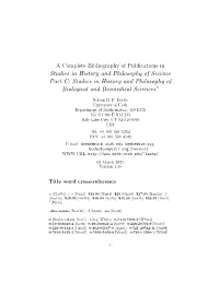 Studies in History and Philosophy of Biological and Biomedical Sciences”