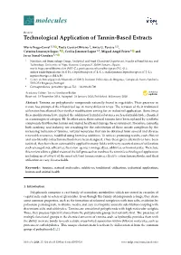 Technological Application of Tannin-Based Extracts