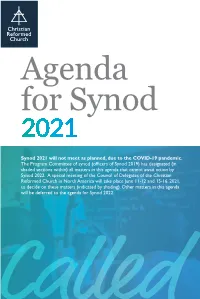 Agenda for Synod 2021 2021