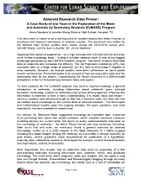 Asteroid Research Data Primer