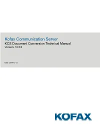Document Conversion Technical Manual Version: 10.3.0