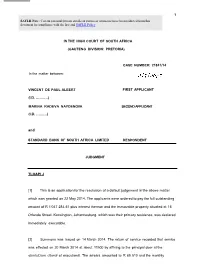 (Gauteng Division: Pretoria) Case Number