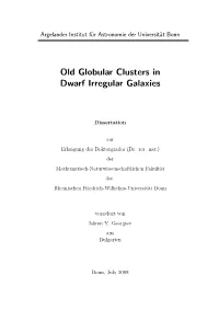 Old Globular Clusters in Dwarf Irregular Galaxies