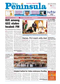 Rift Among GCC States Healed: FM
