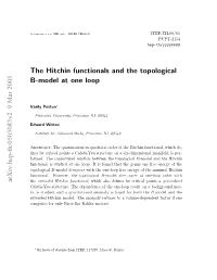The Hitchin Functionals and the Topological B-Model at One Loop