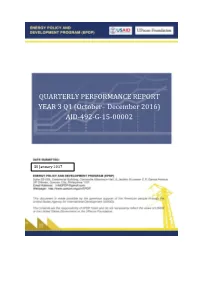 EPDP Quarterly Performance Report FY3-Q1