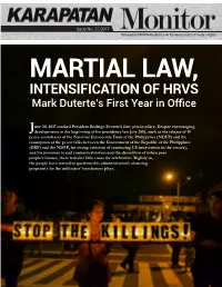 INTENSIFICATION of HRVS Mark Duterte’S First Year in Office