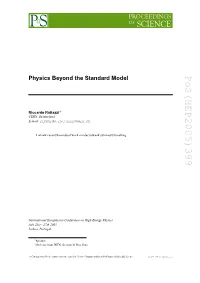 Physics Beyond the Standard Model CERN, Switzerland E-Mail: Pos(HEP2005)399 (2.1) Rigin of Eletroweak LEP Paradox, Approximation ’