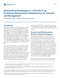 Salmonella and Pathogenic E. Coli in the Crop Production Environment.Pdf