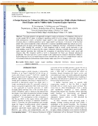 A Design Strategy for Volumetric Efficiency Improvement in a Multi-Cylinder Stationary Diesel Engine and Its Validity Under Transient Engine Operation