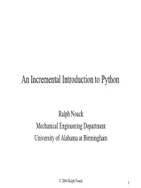 An Incremental Introduction to Python