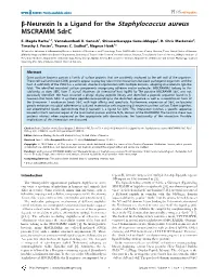 B-Neurexin Is a Ligand for the Staphylococcus Aureus MSCRAMM Sdrc