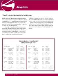 Nordic Sport Javelin for Every Thrower