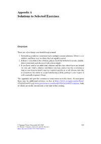 Appendix a Solutions to Selected Exercises