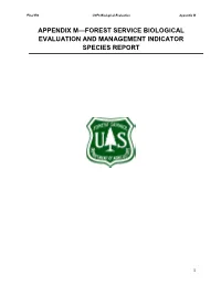 Appendix M: Forest Service Biological Evaluation and Management