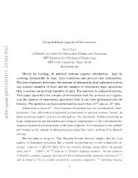 Arxiv:Quant-Ph/0110141V1 24 Oct 2001 Itr.Teuies a Aepromdn Oethan More Perf No Have Performed Can Have It Can Universe That the Operations History