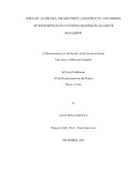 Disease As Drama: Dramatistic Constructs and Modes Of