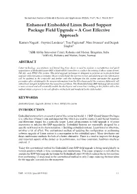 Enhanced Embedded Linux Board Support Package Field Upgrade – a Cost Effective Approach