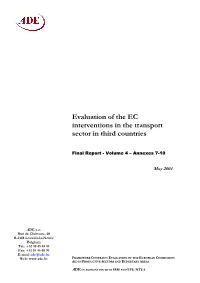 Evaluation of the EC Interventions in the Transport Sector in Third Countries