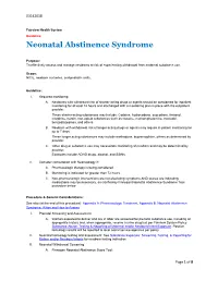 Neonatal Abstinence Syndrome