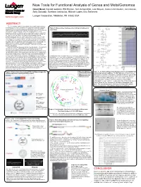 New Tools for Functional Analysis of Genes and Meta/Genomes