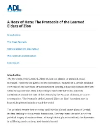 The Protocols of the Learned Elders of Zion