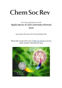Applications of Click Chemistry Themed Issue