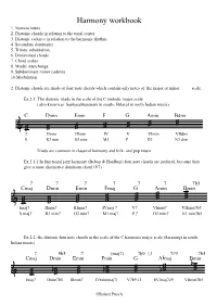 Harmony Workbook 1