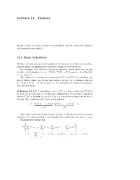 Lecture 12. Tensors