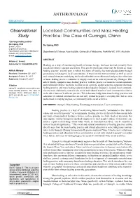 Localised Communities and Mass Healing Practice: the Case Of