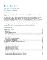 Prodeploy Service Description Enterprise
