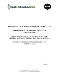 Response to the Submission from the United States In