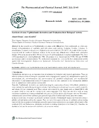 Synthesis of Some N-Phthalimide Derivatives and Evaluation Their Biological Activity